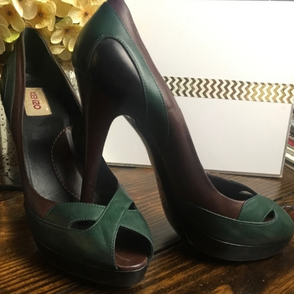 Kenzo color block heels